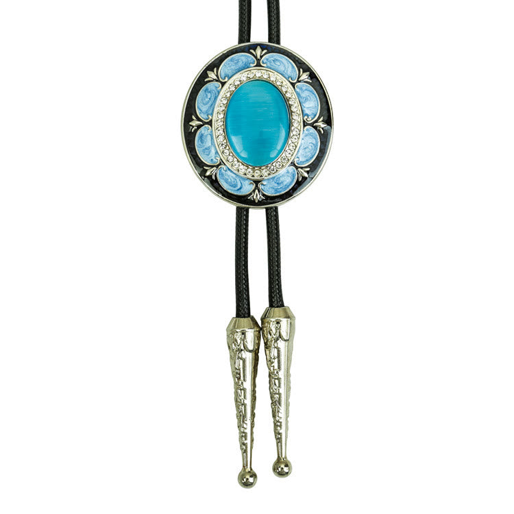 Vintage Onyx and Enamel Bolo Tie - Style #5 - image 6