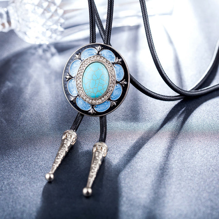 Vintage Onyx and Enamel Bolo Tie - image 8