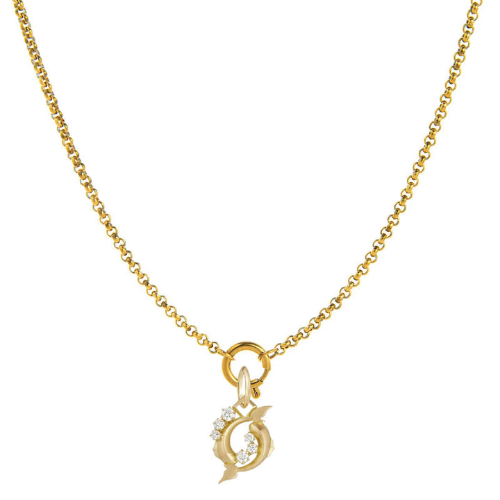 Diamond-Embellished Zodiac Symbol Necklace - Pisces - image 12