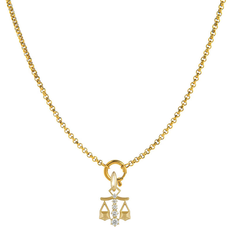 Diamond-Embellished Zodiac Symbol Necklace - Libra - image 7