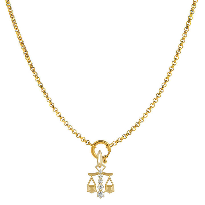 Diamond-Embellished Zodiac Symbol Necklace - Libra - image 7