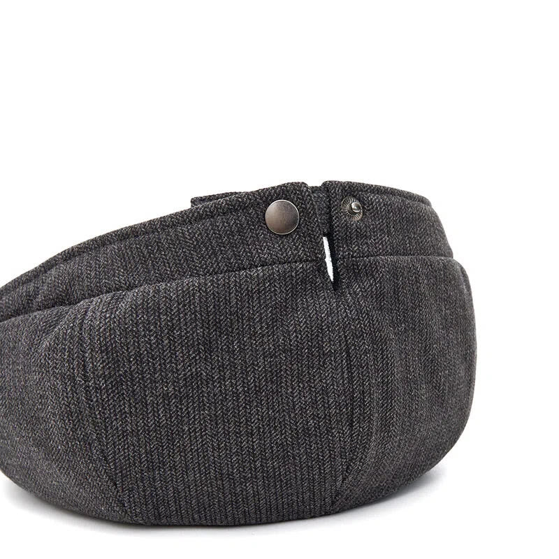 Winter Retro Knit Texture Contrast Brim Men's Beret Hat - image 5