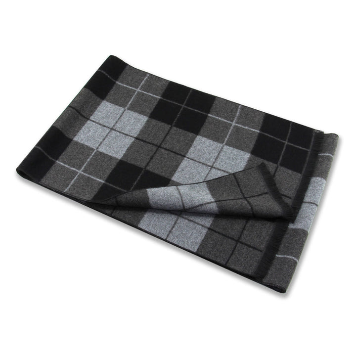 Men's Classic Plaid Tassel Warm Scarf - image 8