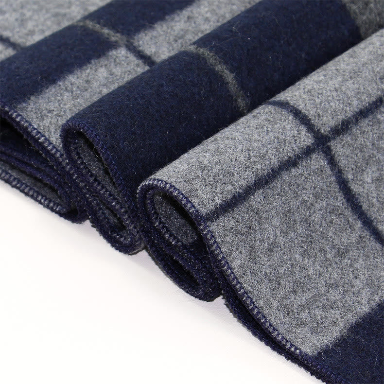 Men's Classic Plaid Tassel Warm Scarf - image 1