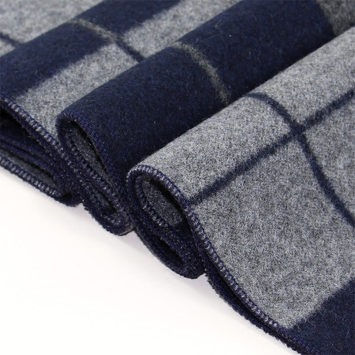 Men's Classic Plaid Tassel Warm Scarf - image 1