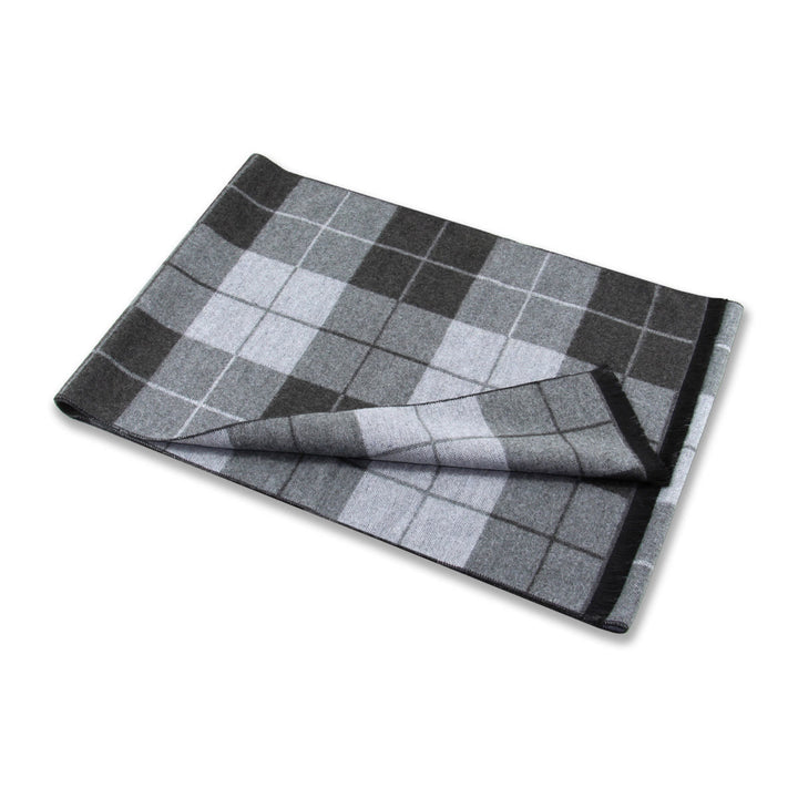 Men's Classic Plaid Tassel Warm Scarf - image 11