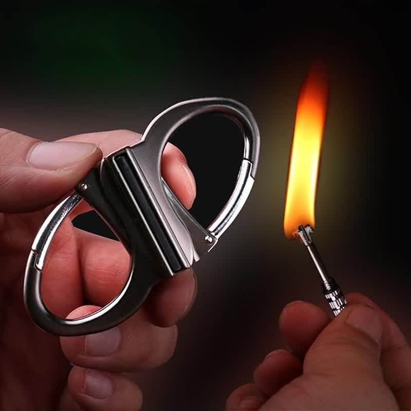 Dual Ring Keychain Matchstick Reusable Kerosene Lighter - image 1