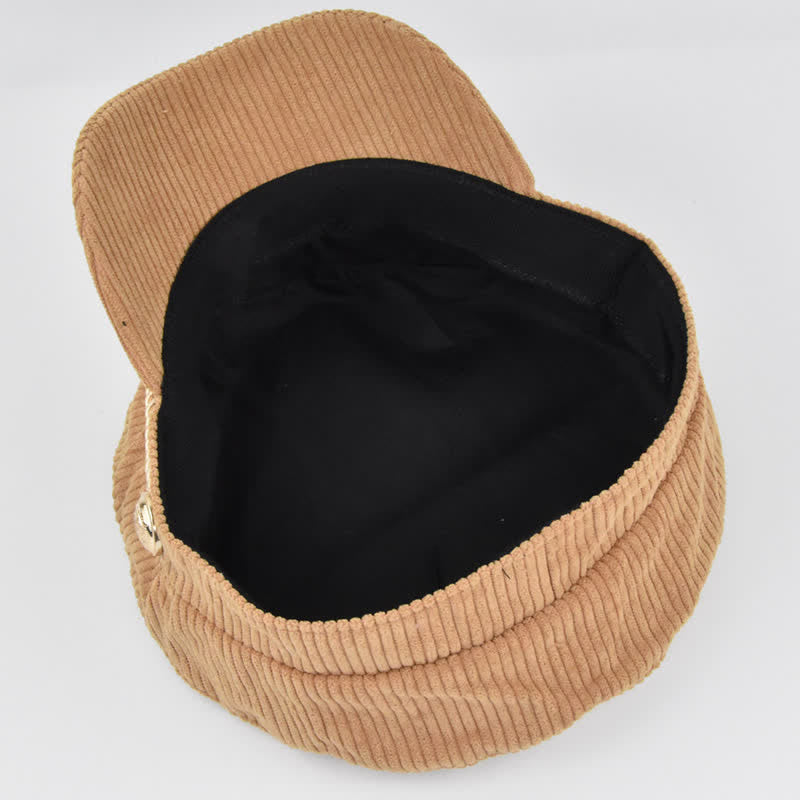 Ribbed Corduroy Braided Rope Band Sailor Style Beret Hat - image 2
