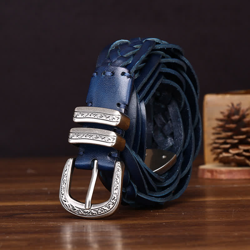 Rustic Charm Handwoven Braided Casual Leather Belt - image 15