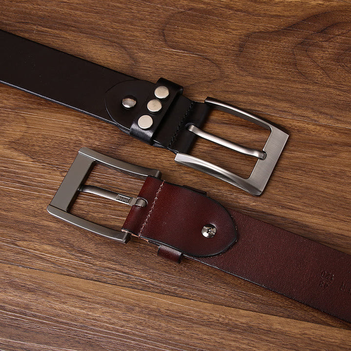 Bold High-Quality Rivet-Adorned Buckle Leather Belt - image 8