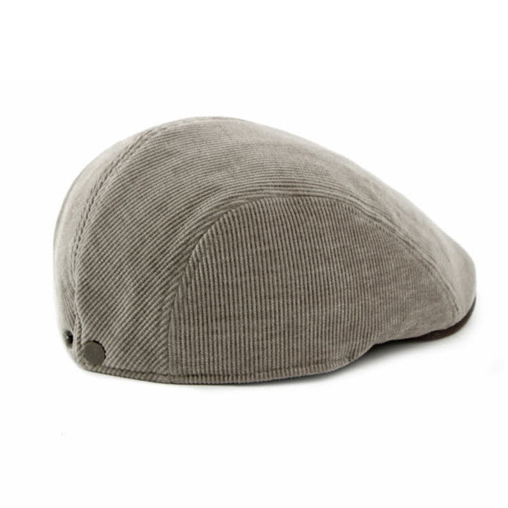 Modern Contrasting Brim Corduroy Flat Top Beret Hat - image 6