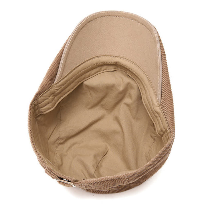 Street Style Chic Contrast Patch Corduroy Beret Hat - image 8