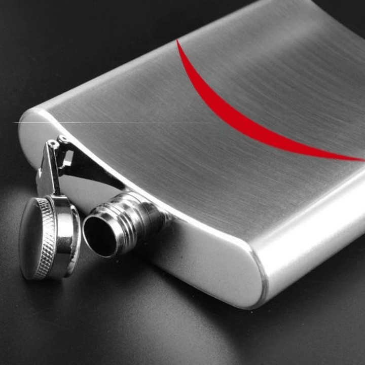 8 Oz Men's Retro Stainless Steel Leather Outdoor Portable Flask - image 2