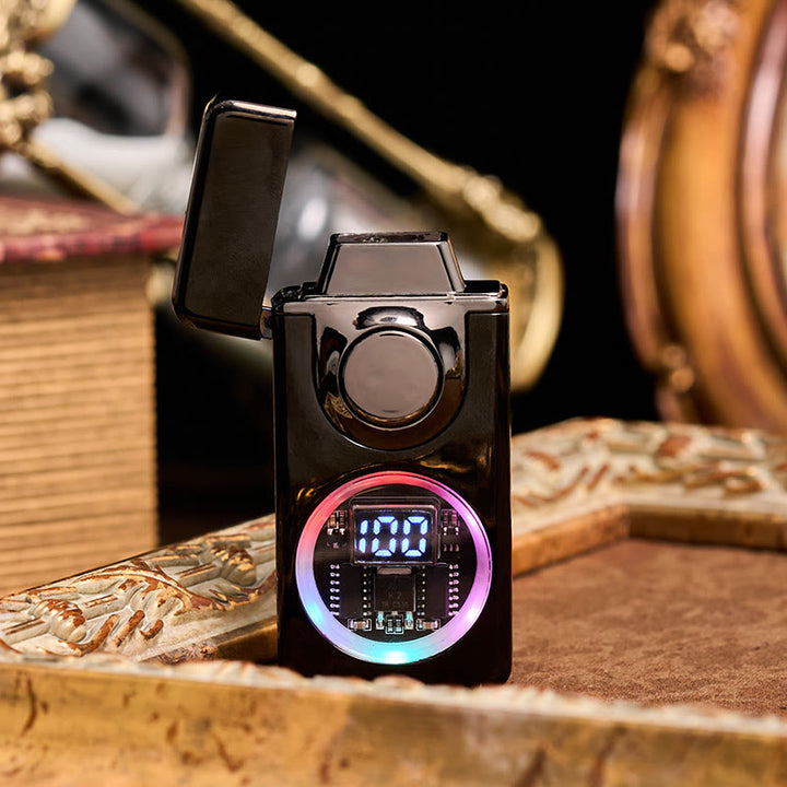 Men's Voice Gravity Sensor Dual Flame LED Display Lighter - image 4