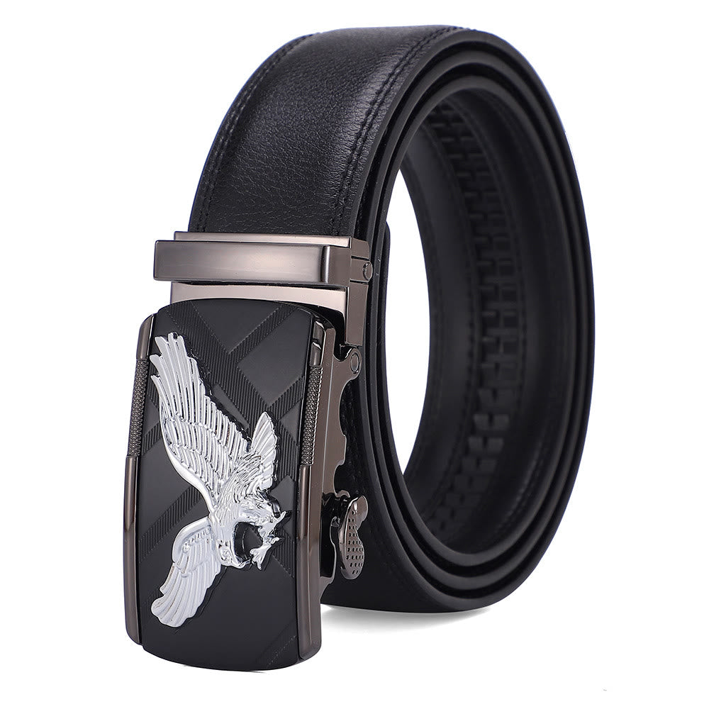Men's Versatile Flying Eagle Automatic Buckle Leather Belt - 46 - image 0
