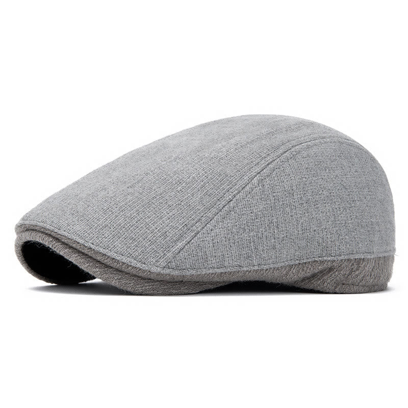 Street Style Retro Chic Linen-Blend Grey Beret Hat - Grey - Adjustable (22"-24") - image 0