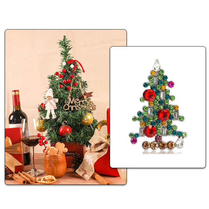 Exquisite Diamond Studded Christmas Tree Brooch - image 4