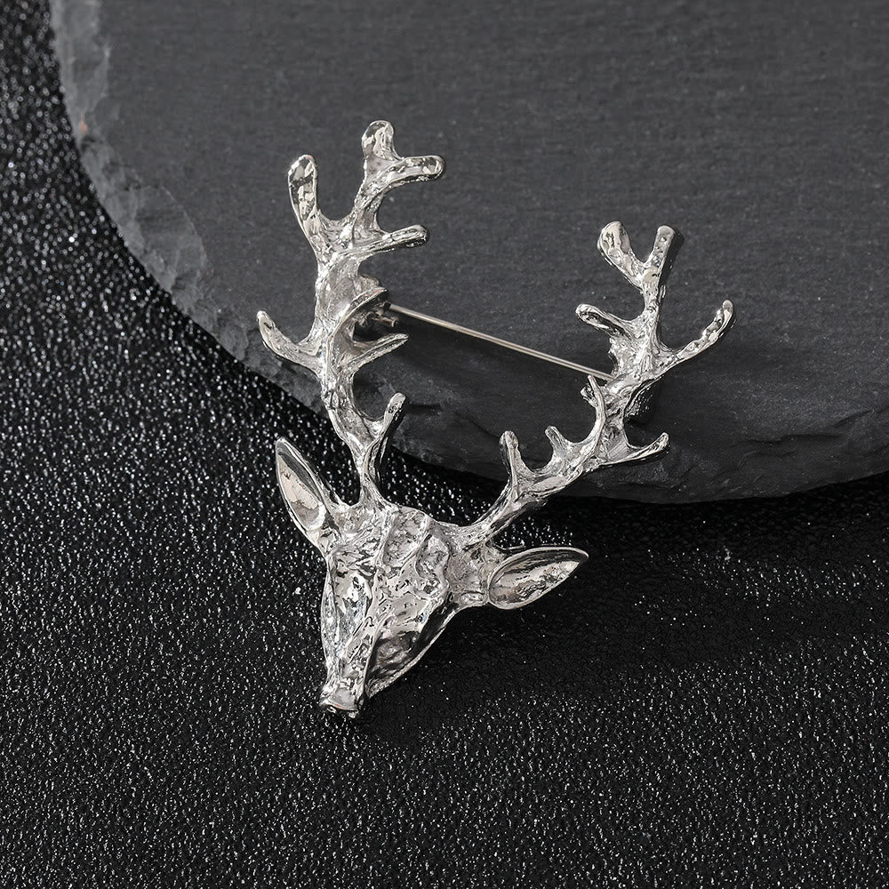 Modern Minimalist Geometric Faceted Dual-Tone Elk Brooch - Style #4 - image 5