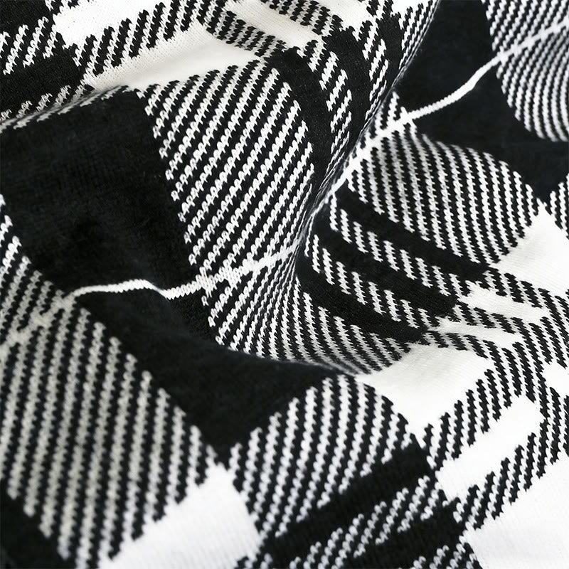 Men's Sleek Textured Plaid Cozy Winter Scarf - image 2