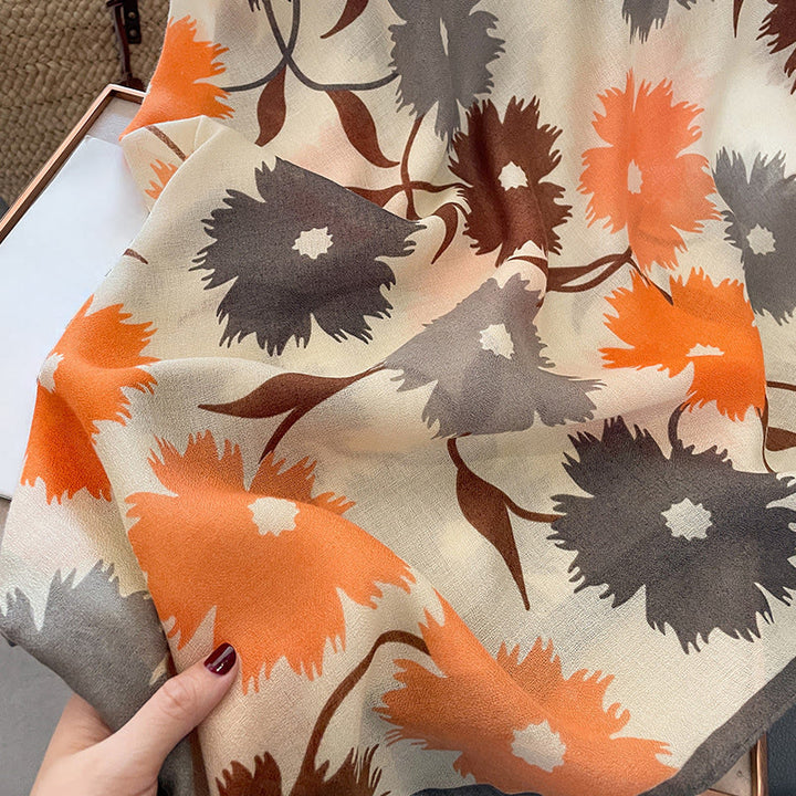 Women's Chic Floral Print Multi-Color Versatile Lightweight Scarf - image 7
