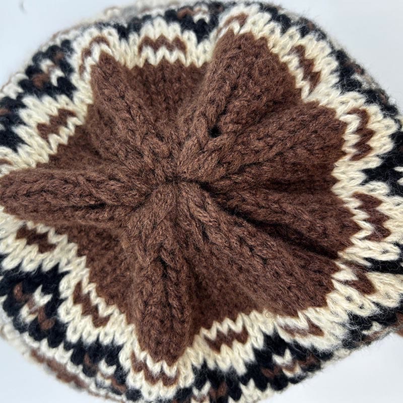 Dual-Purpose Women's Retro Patterned Knitted Hat Crossbody Bag - image 5