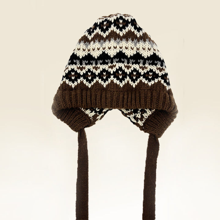 Dual-Purpose Women's Retro Patterned Knitted Hat Crossbody Bag - Style #3 - Adjustable (About 20 7/8"-23 5/8") - image 4