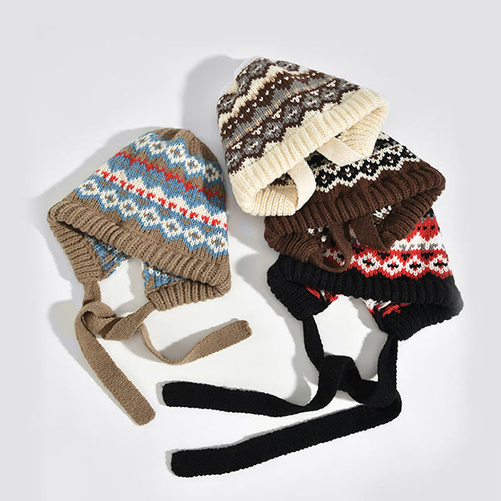 Dual-Purpose Women's Retro Patterned Knitted Hat Crossbody Bag - image 8