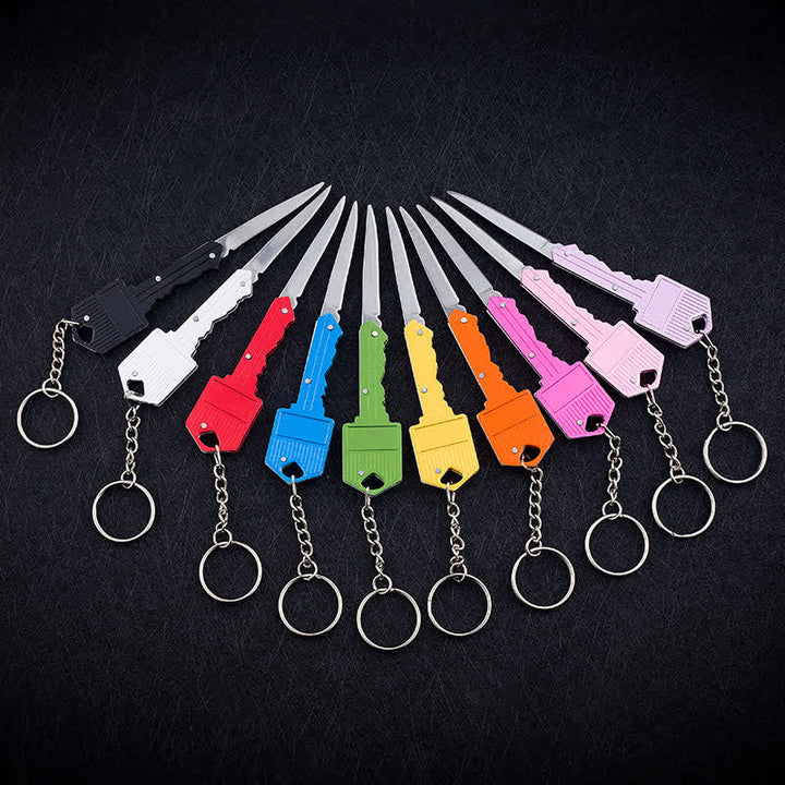 Mini Camping Folding Key-Shaped Knife Keychain - image 1