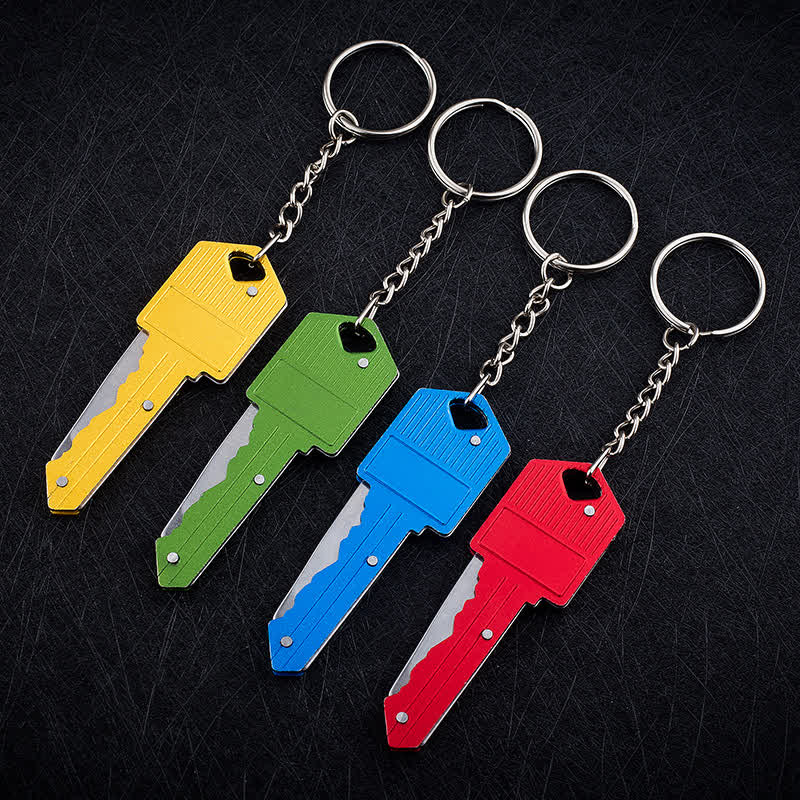 Mini Camping Folding Key-Shaped Knife Keychain - image 7