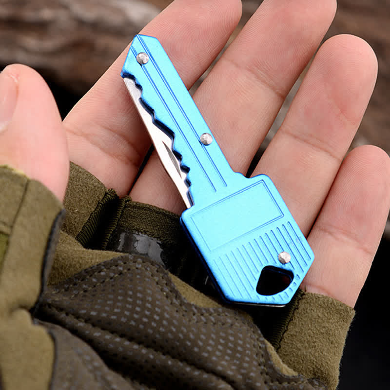 Mini Camping Folding Key-Shaped Knife Keychain - image 3