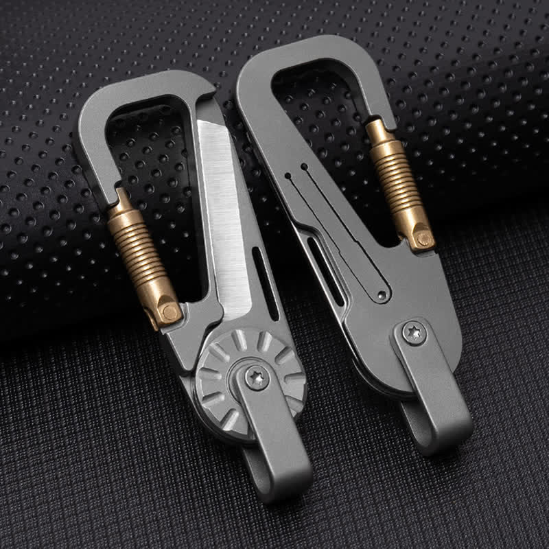 Titanium Alloy Folding Knife Climbing Keychain - image 3