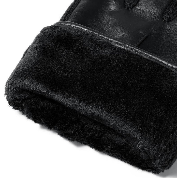 Men's Winter Leather Fleece-Lined Touchscreen Gloves - image 3