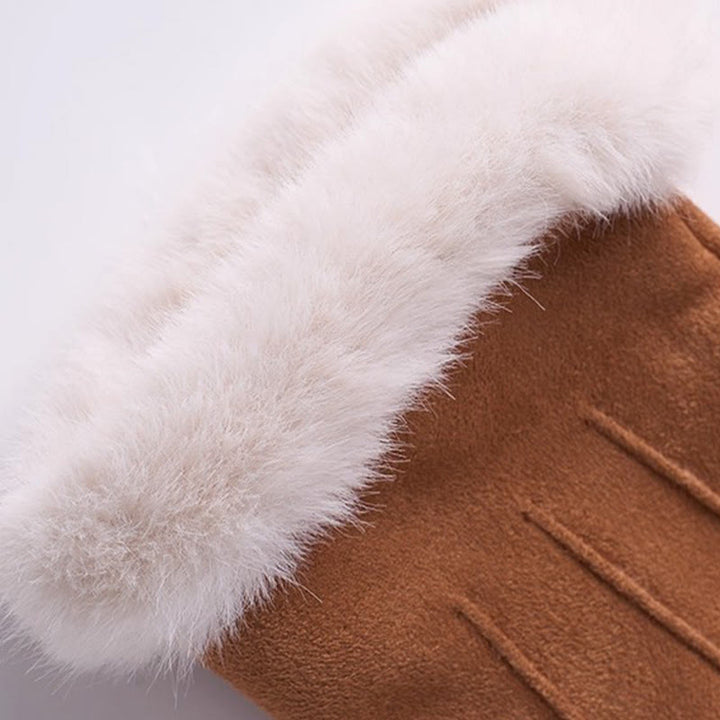 Women's Winter Warm And Velvet Touchscreen Suede Gloves - image 3