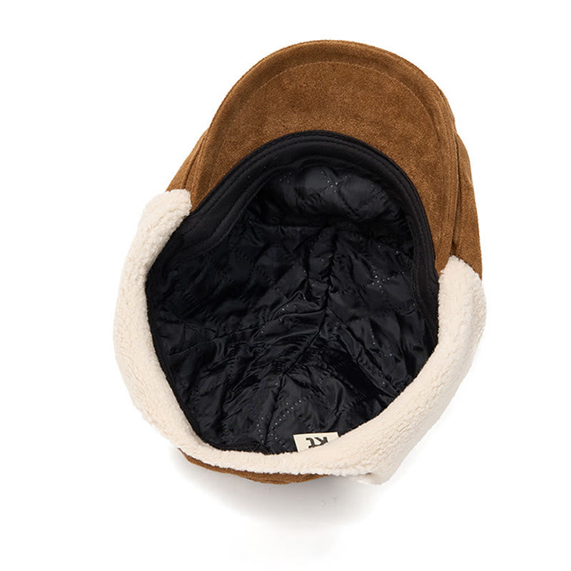 Men's Trendy Cozy Suede Beret Hat With Earmuffs - image 5