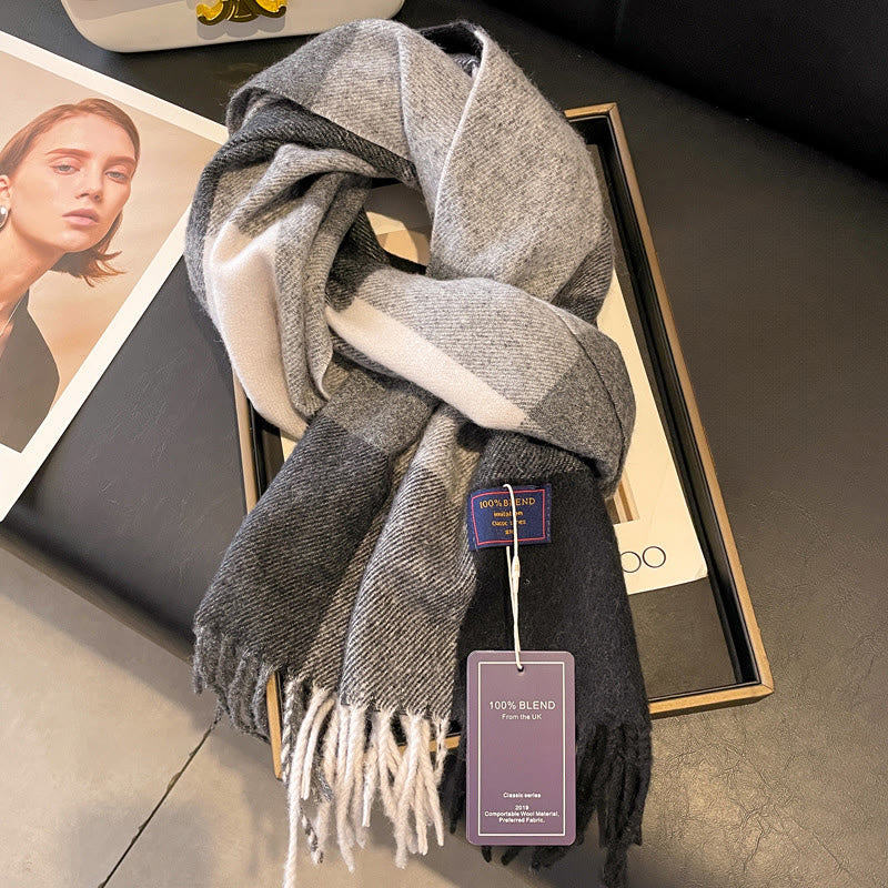 Women's Soft Plush Classic Plaid Cozy Winter Scarf - Style #9 - image 8