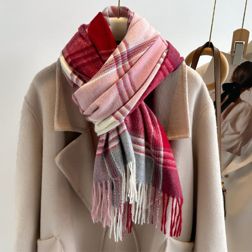 Women's Soft Plush Classic Plaid Cozy Winter Scarf - Style #10 - image 9