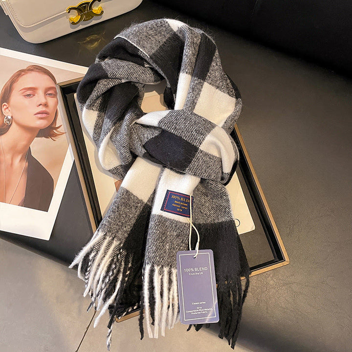 Women's Soft Plush Classic Plaid Cozy Winter Scarf - Style #4 - image 3