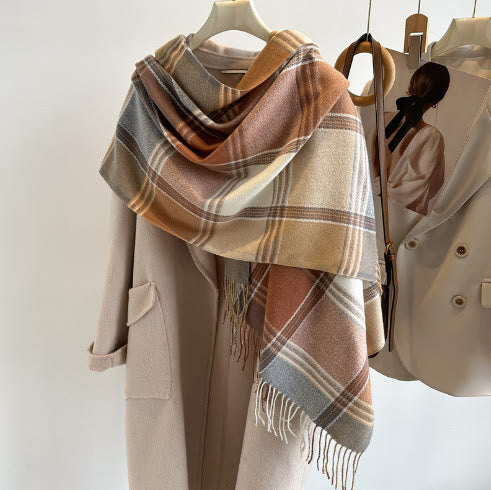 Women's Soft Plush Classic Plaid Cozy Winter Scarf - Style #14 - image 13