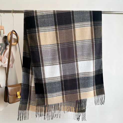 Women's Soft Plush Classic Plaid Cozy Winter Scarf - Style #13 - image 12