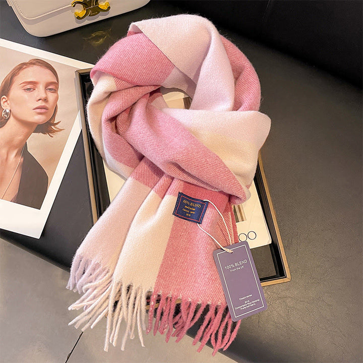 Women's Soft Plush Classic Plaid Cozy Winter Scarf - Style #8 - image 7