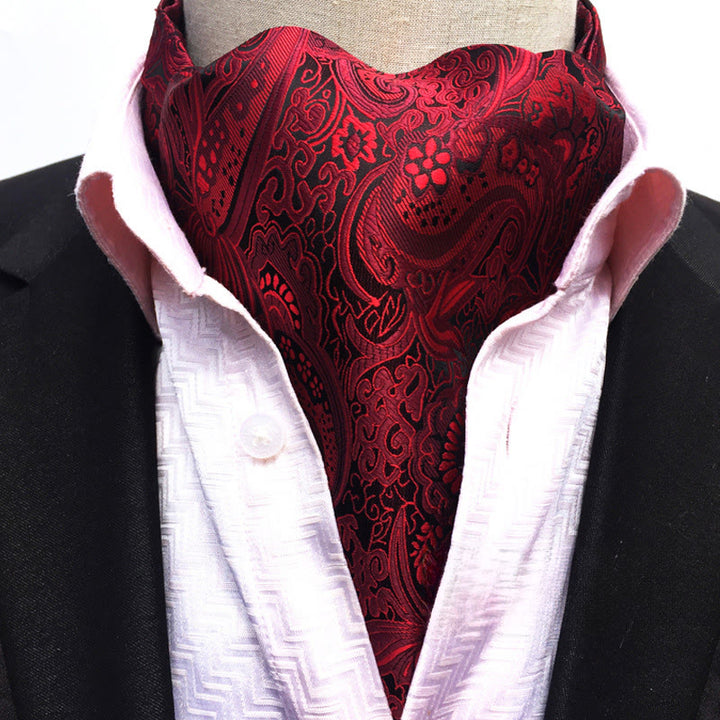 Men's Retro Geometric Floral Print Multi-Color Scarf Cravat - Style #18 - image 18