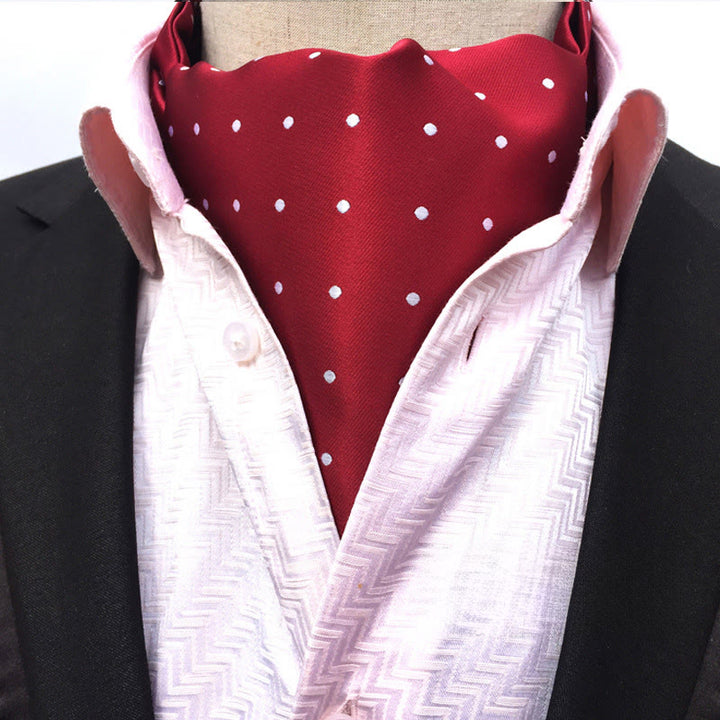 Men's Retro Geometric Floral Print Multi-Color Scarf Cravat - Style #15 - image 15