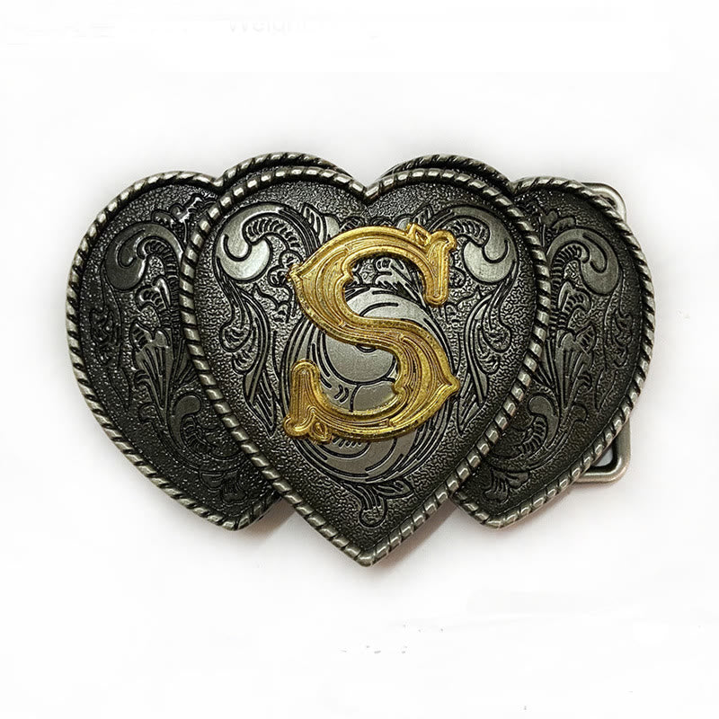 Golden Letter Heart-Shaped Buckle Leather Belt - S - Without Belt - Not Included Belt - image 24