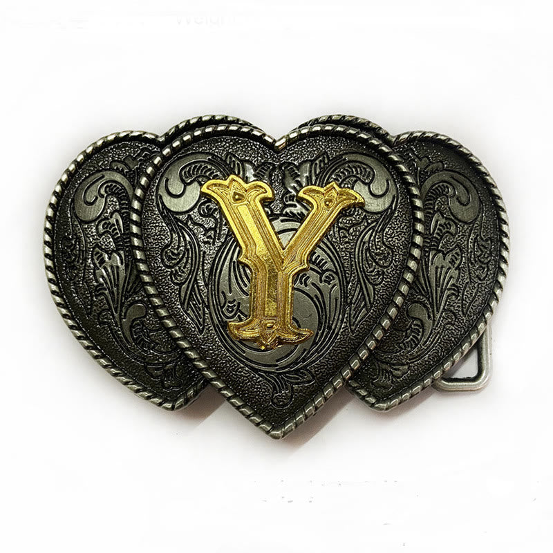 Golden Letter Heart-Shaped Buckle Leather Belt - Y - Without Belt - Not Included Belt - image 30