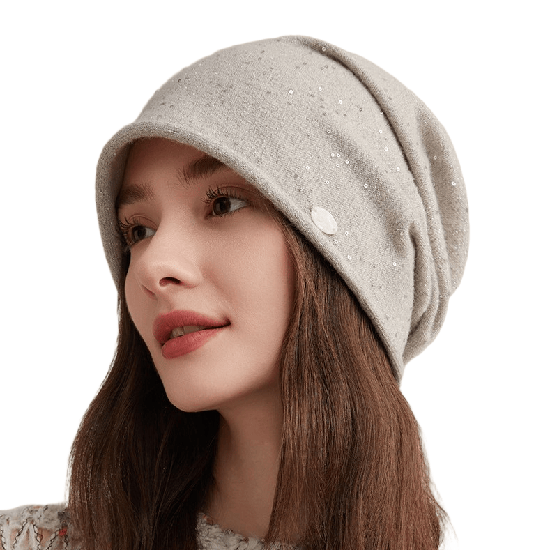 Fashionable Women's Sequin Embellished Knitted Beanie Hat - image 1