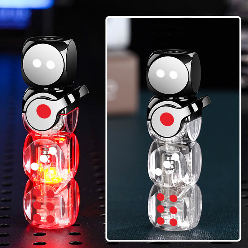 Glowing Stacked Dice-Shaped Refillable Butane Lighter - White - image 1