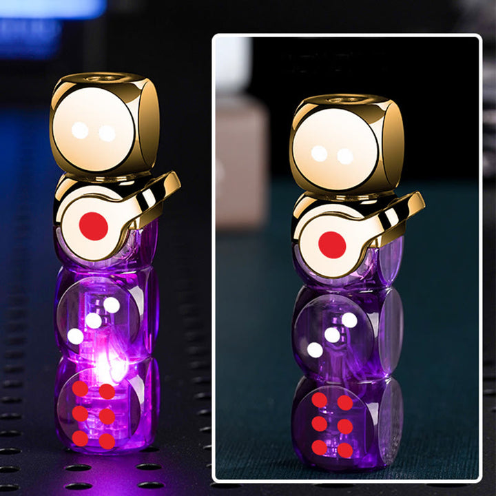 Glowing Stacked Dice-Shaped Refillable Butane Lighter - Purple - image 3