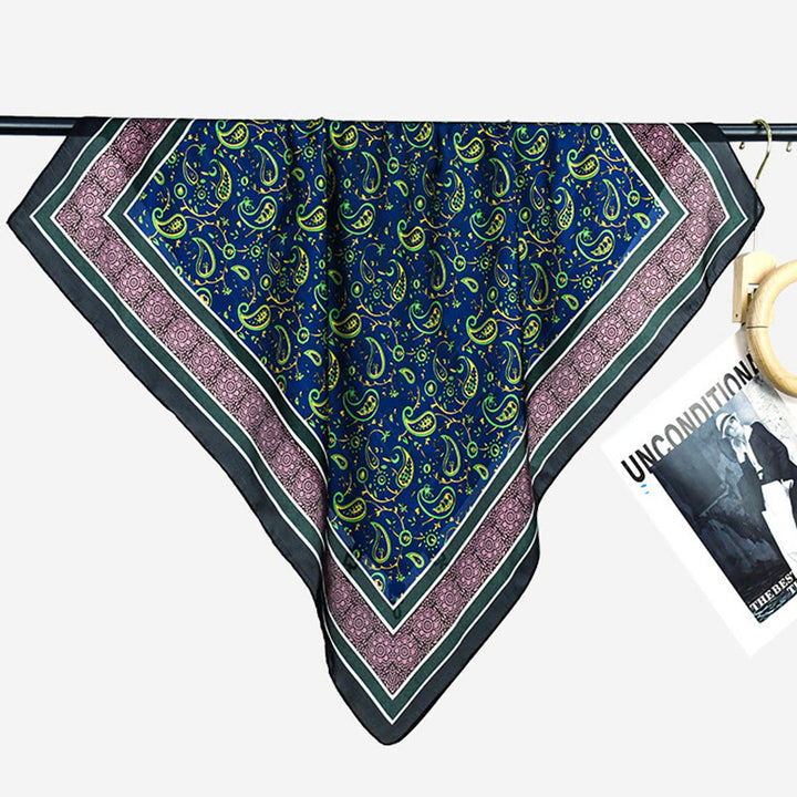 Women's Stylish Colorful Paisley Print All Season Lightweight Square Scarf - image 8
