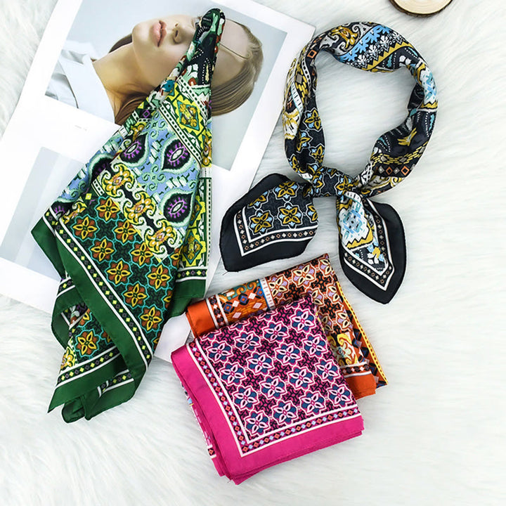 Women's Stylish Colorful Paisley Print All Season Lightweight Square Scarf - image 10
