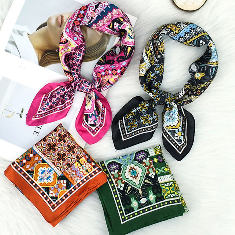 Women's Stylish Colorful Paisley Print All Season Lightweight Square Scarf - image 11